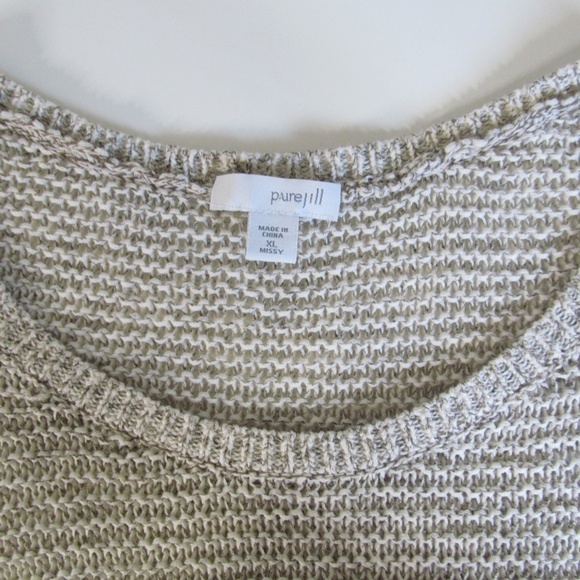 J. Jill Cotton Blend Sweater 3/4 Sleeve Scoop Neck Open Knit Beach Tunic XL - Picture 7 of 9